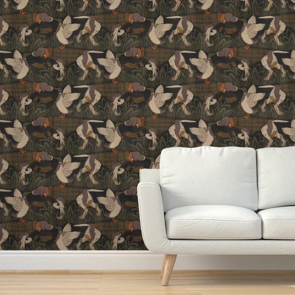 Duck And Dog Boop Snoots Peel and Stick Wallpaper - Brown product