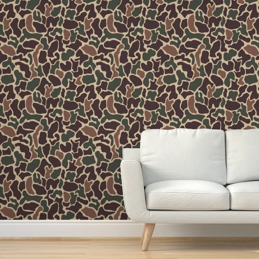 Duck Camo Army Peel and Stick Wallpaper - Brown product