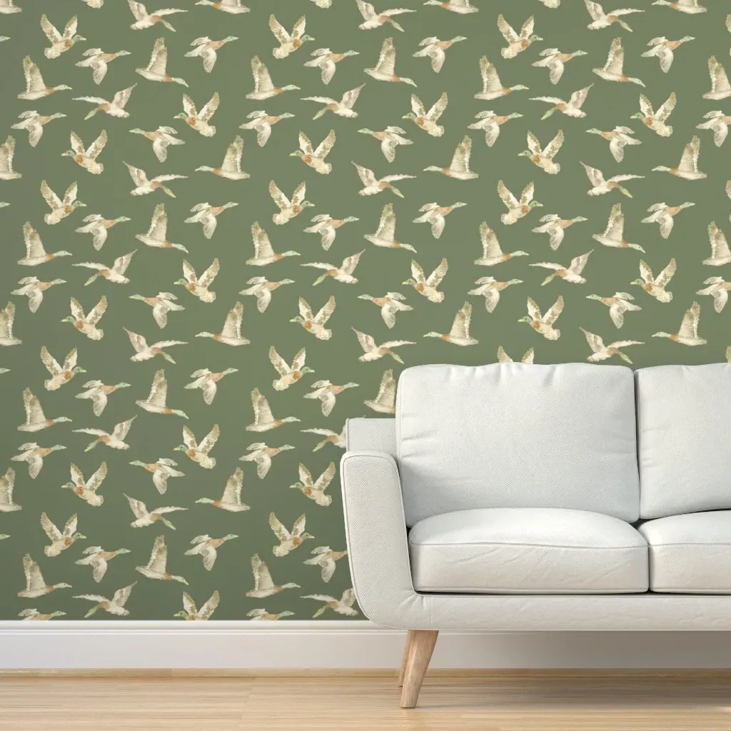 Duck Hunt Peel and Stick Wallpaper - Sage Green product