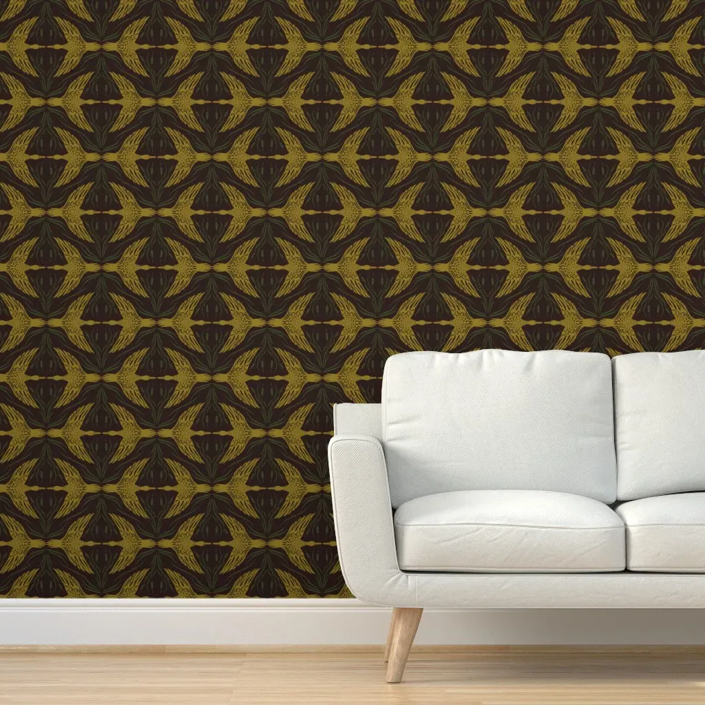 Duck Marsh Reed Emblem Peel and Stick Wallpaper - Olive Green product