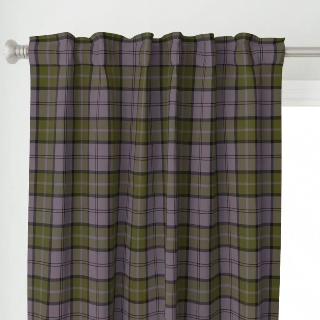 Dunbar Tartan Custom Curtain Panel - Muted Purple alternate view