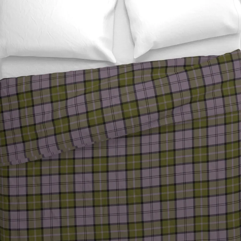 Dunbar Tartan Custom Duvet Cover - Muted Purple alternate view