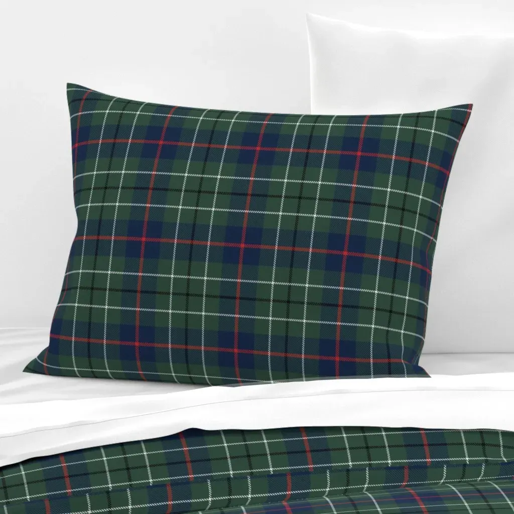 Duncan Tartan Plaid Standard Knife Edge Cushion - Green, Cotton product