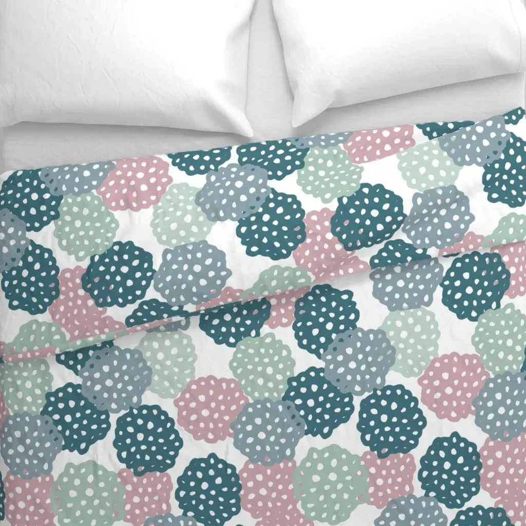 Dusky Blues Prairie Pods Duvet Cover - Teal alternate view