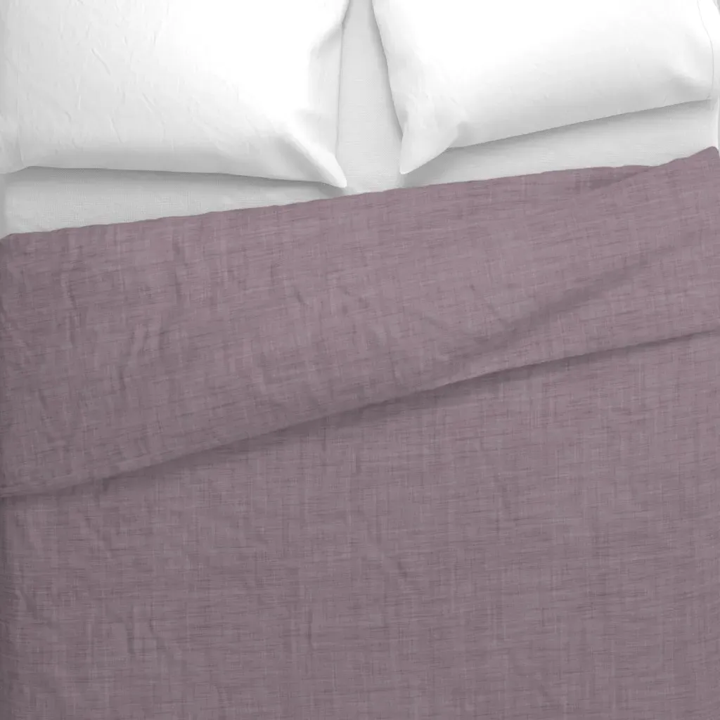 Dusty Plum Duvet Cover - Mauve, Faux Linen alternate view