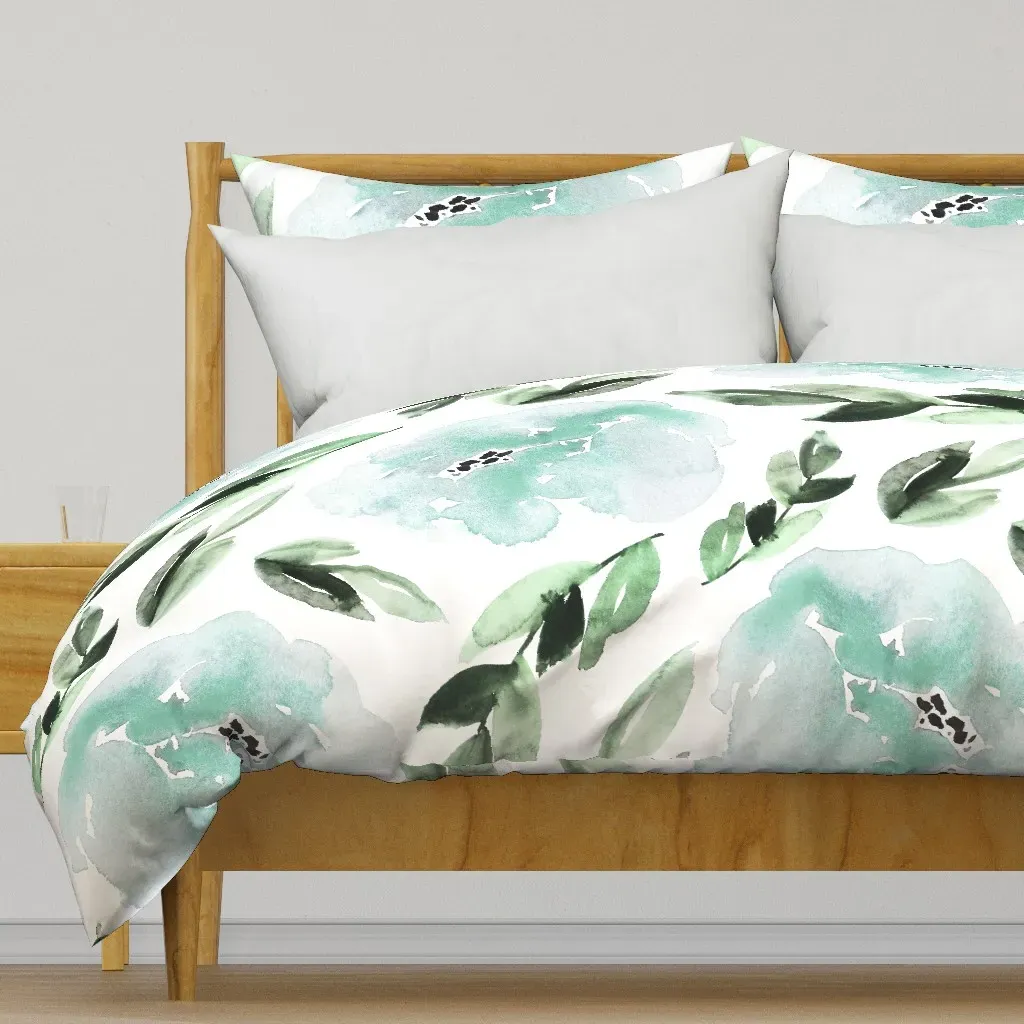Dusty Robin Egg Blue Duvet Cover - Mint Green product