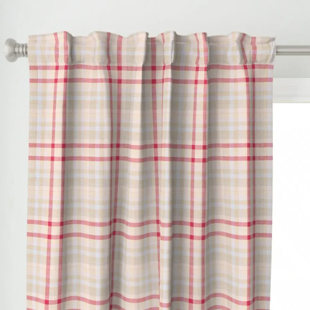 Dusty Sunrise Plaid Curtain Panel - Cream alternate view
