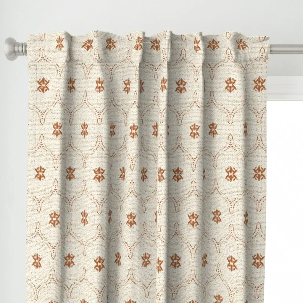 Earthen Jalla Curtain Panel - Terracotta alternate view