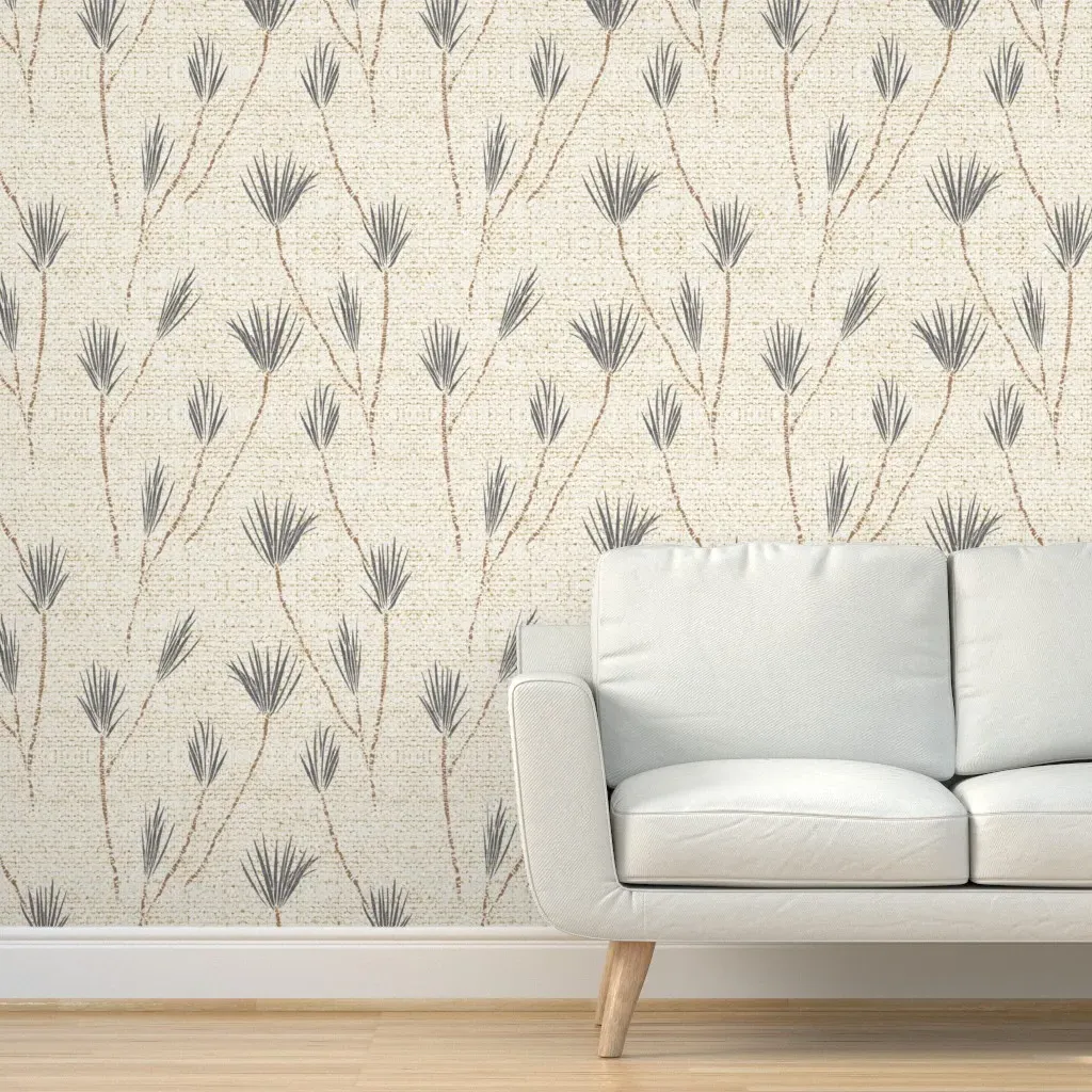Earthen Palm Peel and Stick Wallpaper - Gray product