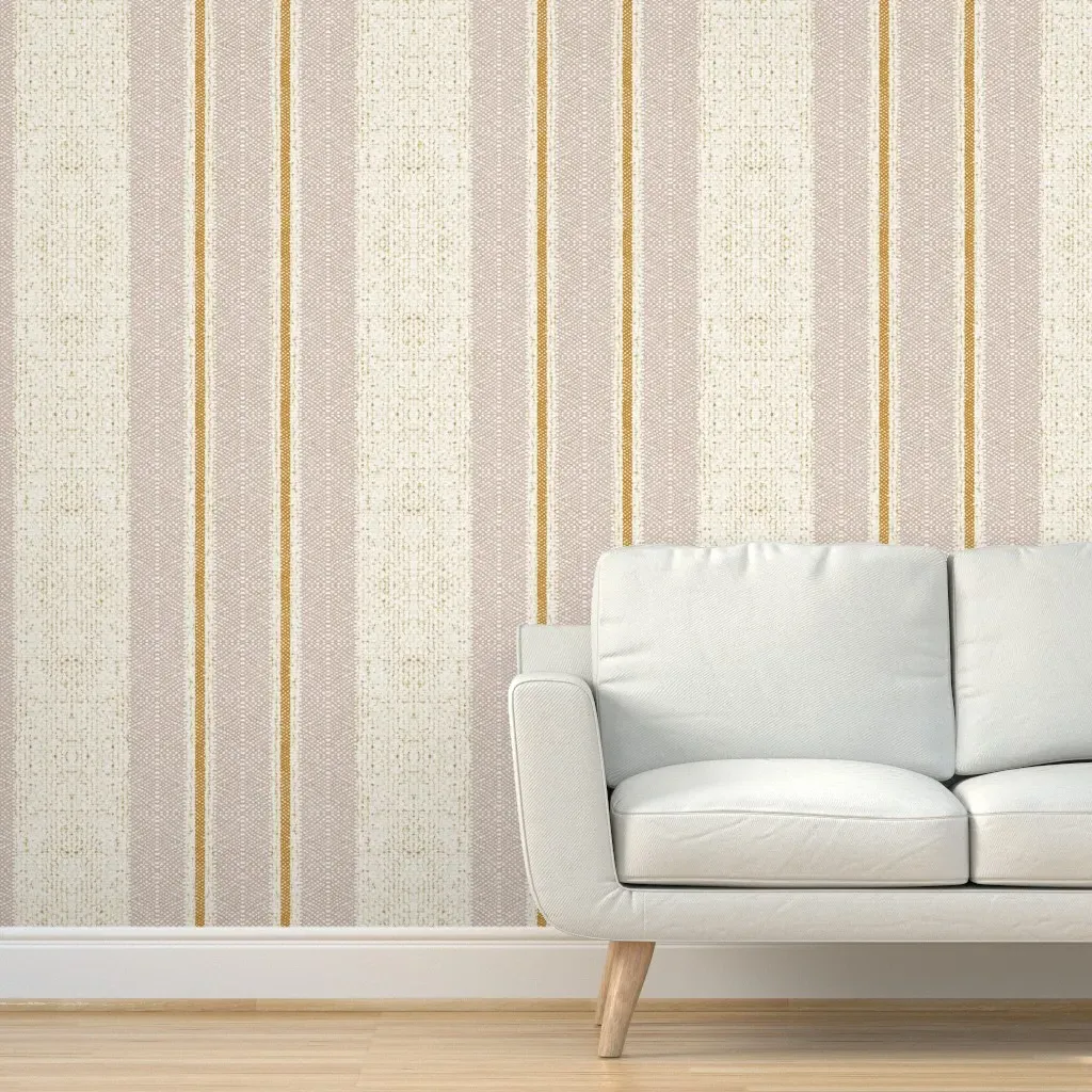Earthen Woven Stripe Peel and Stick Wallpaper - Sienna Pink product
