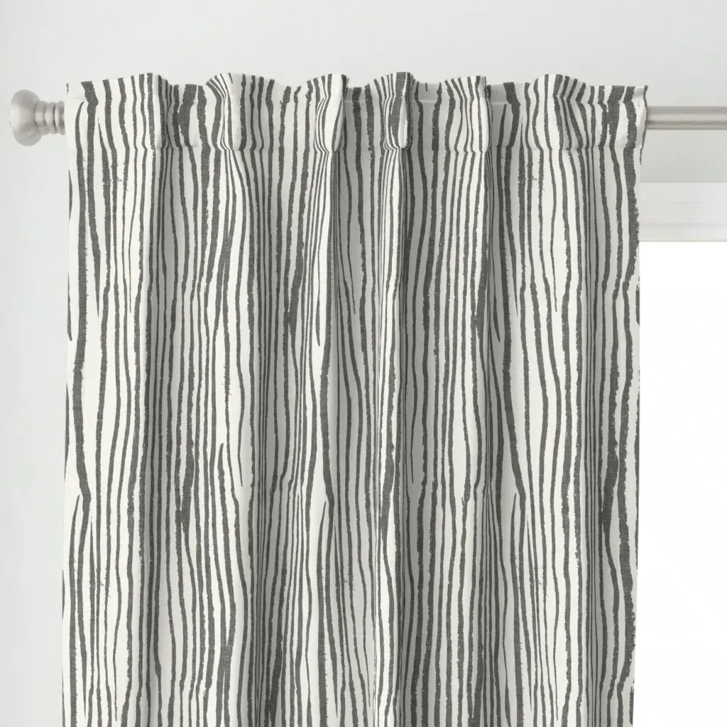 Earthy Boho Expressive Curtain Panel - Gray alternate view