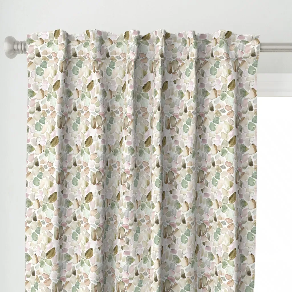 Earthy Tones of Tumbled Curtain Panel - Beige alternate view