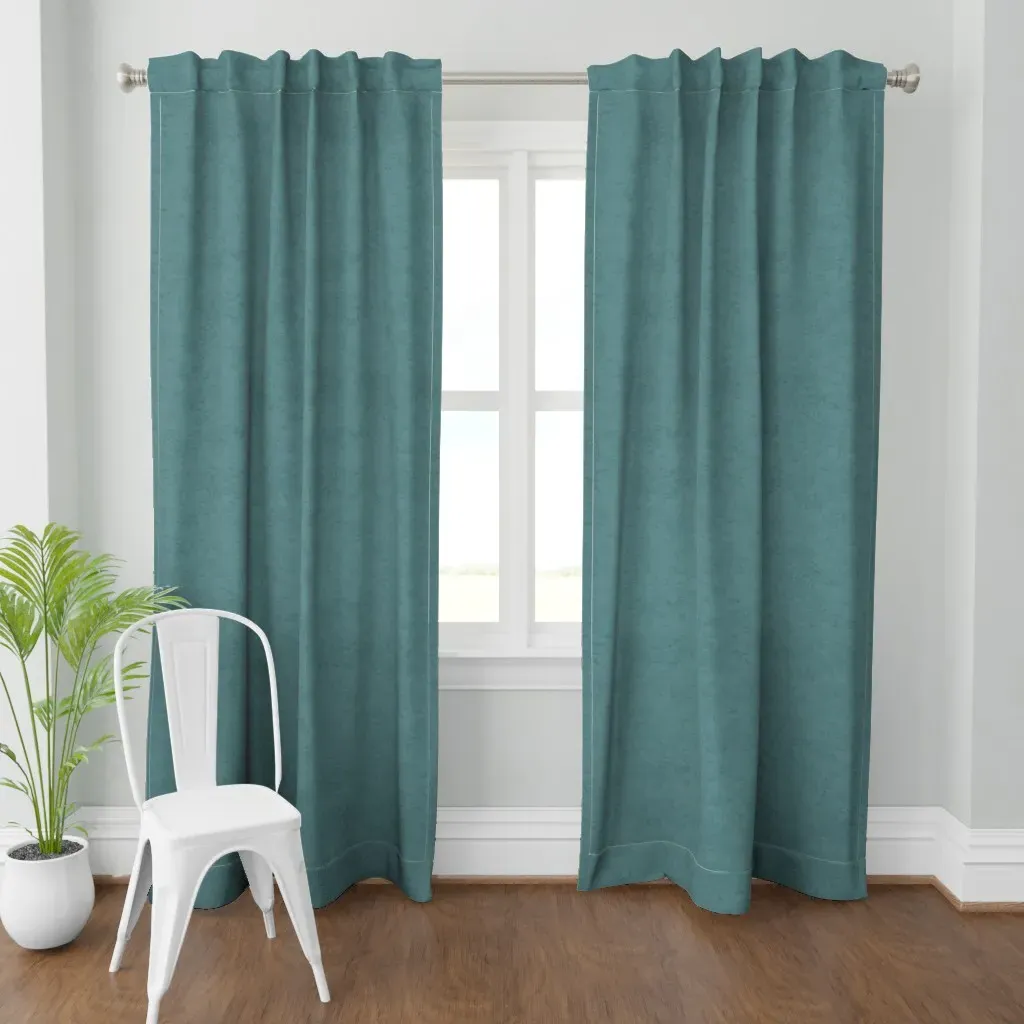 Earthy Warm Turquoise Curtain Panel - Teal product