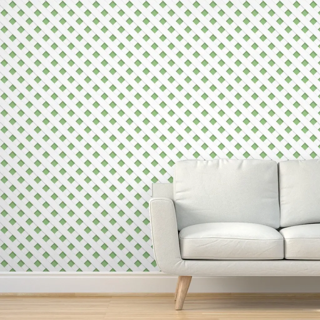 Eastlake Diagonal Trellis Peel and Stick Wallpaper - Sage Green product