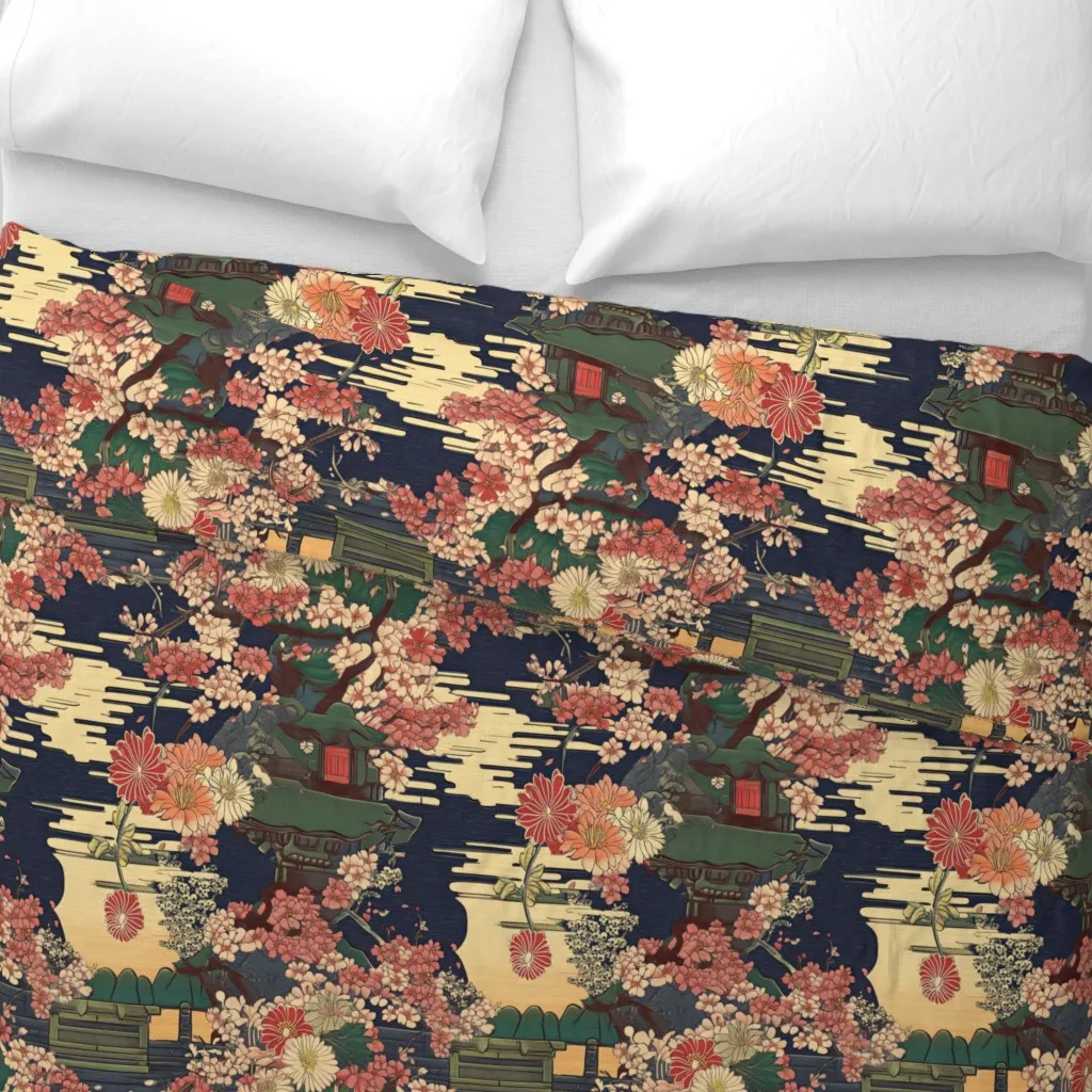 Echoes Of Kyoto Silk-22 Duvet Cover - Pink alternate view
