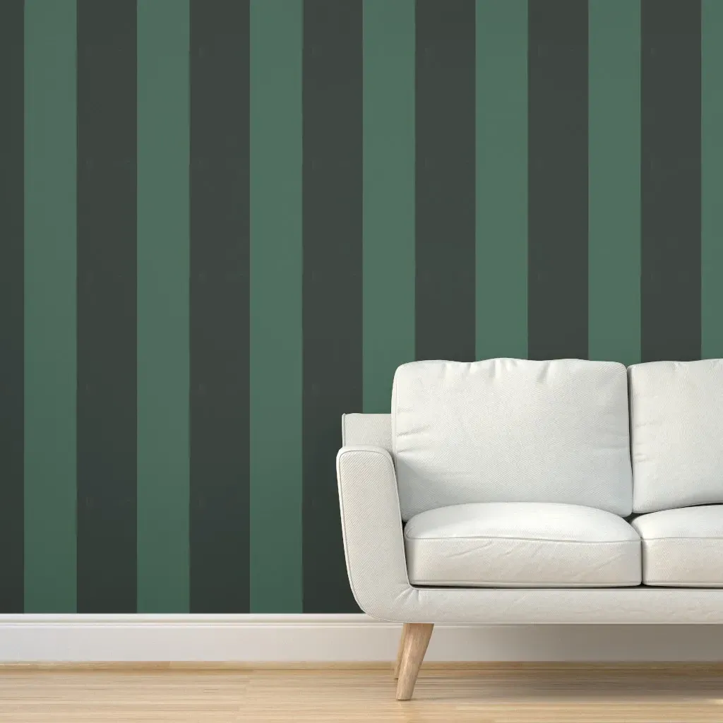 Echoforest Wide Stripe Peel and Stick Wallpaper - Dark Green product