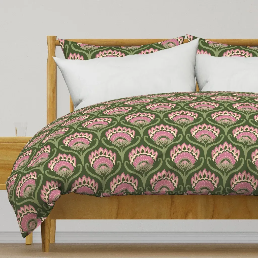Eclectic Folklore Fancy Floral Duvet Cover - Dusty Rose product