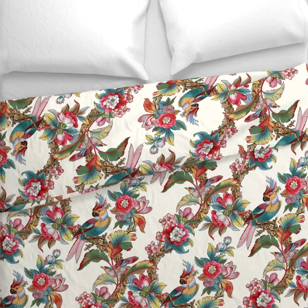 Edwardian Parrot Celine Duvet Cover - Pink alternate view