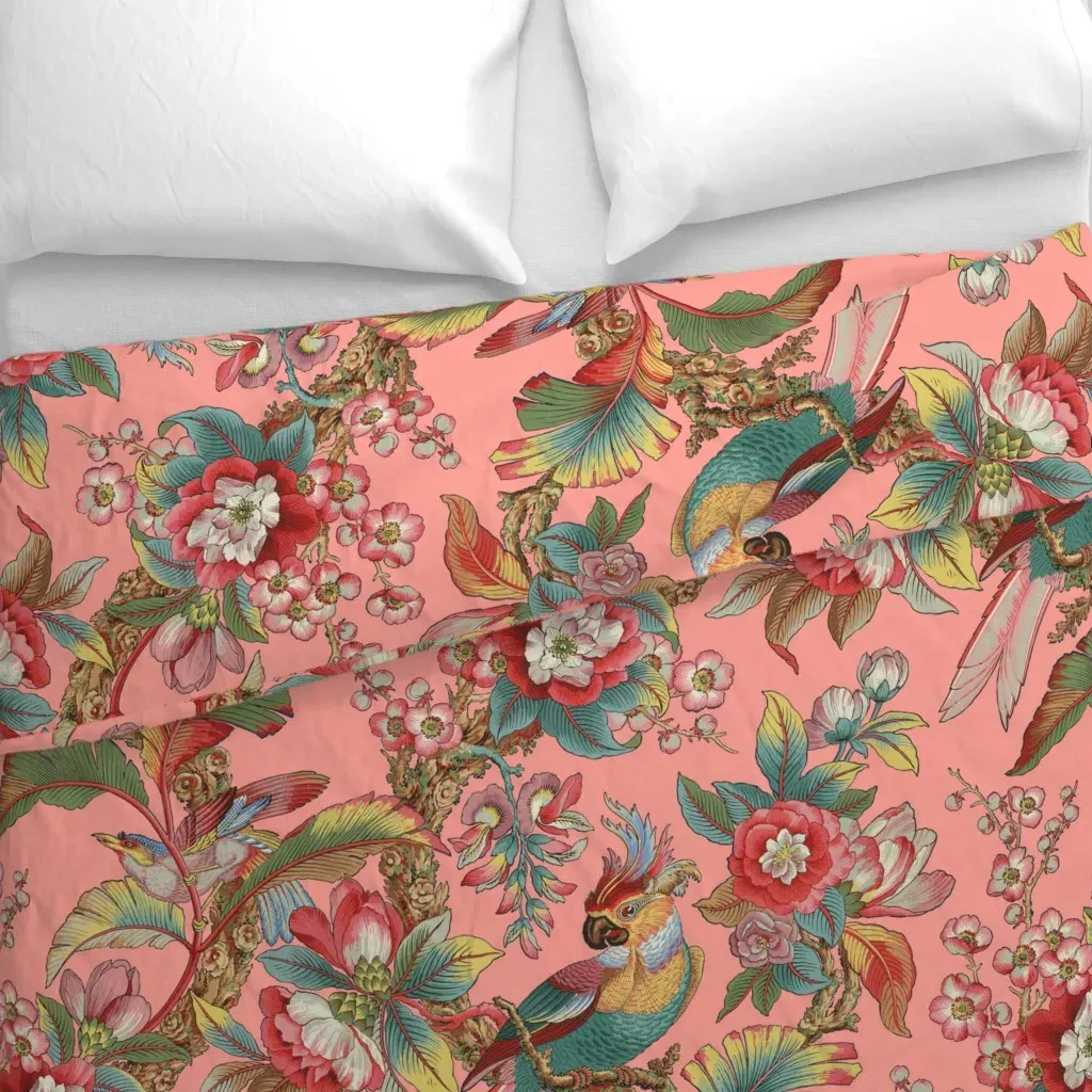 Edwardian Parrot Duchess Duvet Cover - Pink alternate view