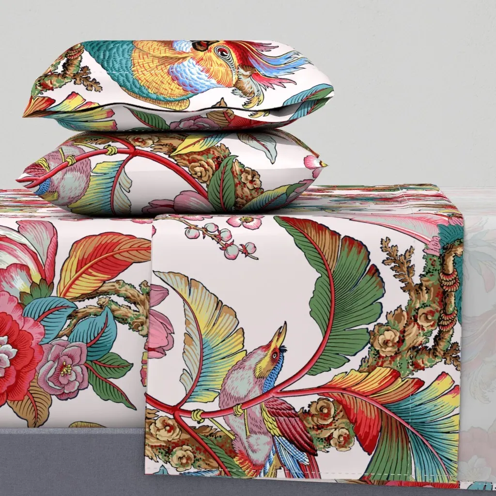 Edwardian Parrot Revoir Queen Sheet Set - Pink product