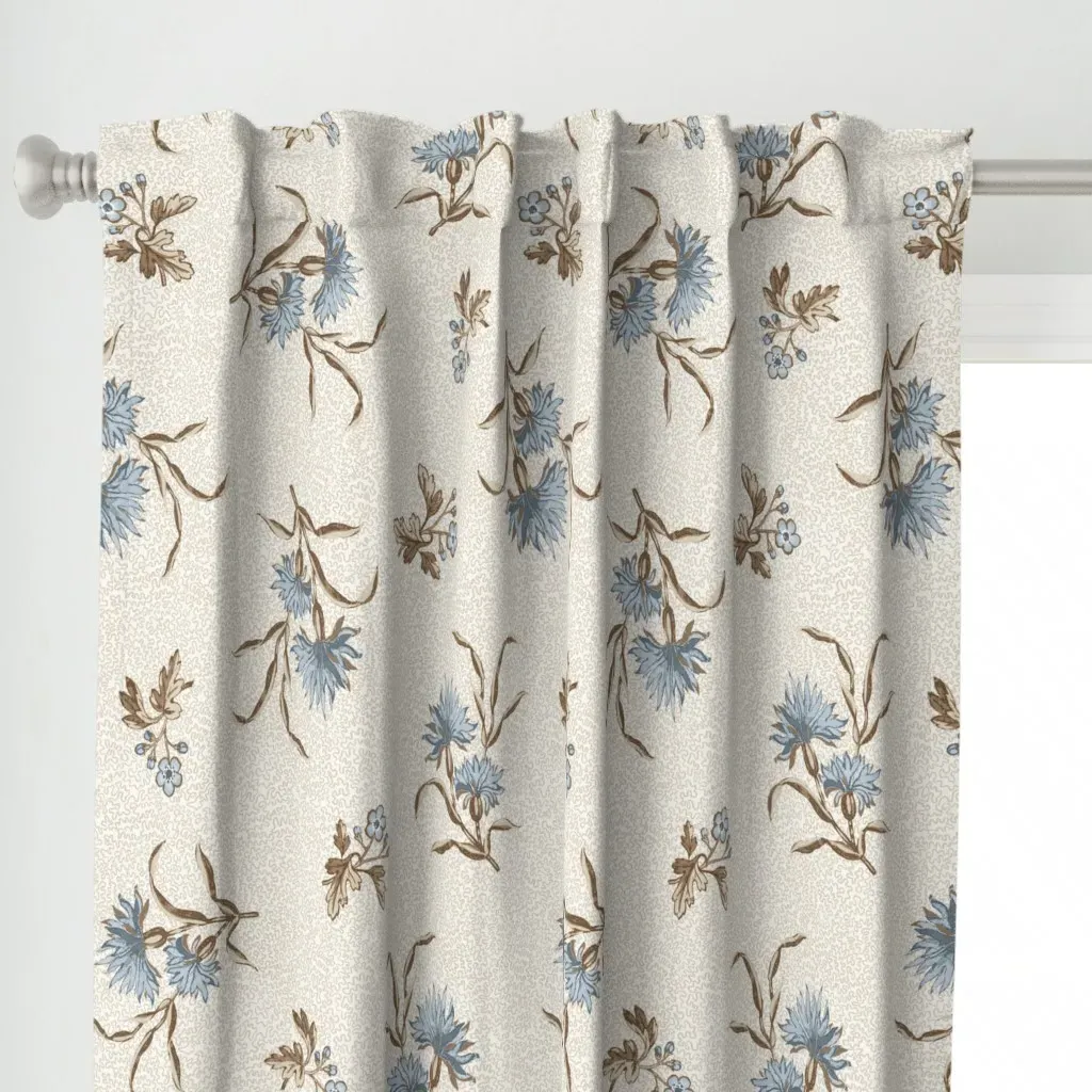 Edwina Floral Toss Curtain Panel - Light Blue alternate view