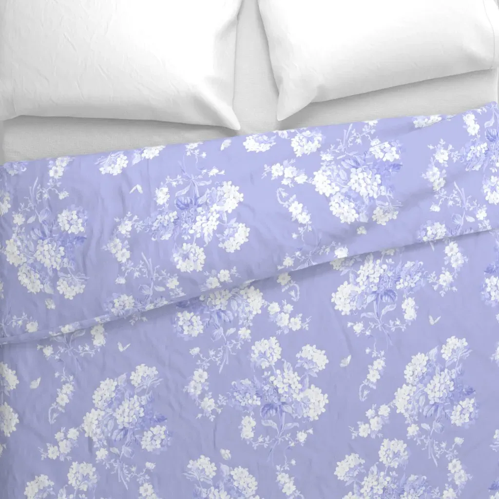 Edwina White On Blueviolet Duvet Cover - Lavender alternate view