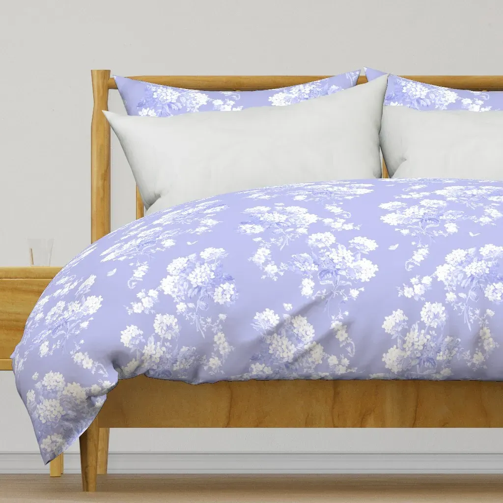Edwina White On Blueviolet Duvet Cover - Lavender product