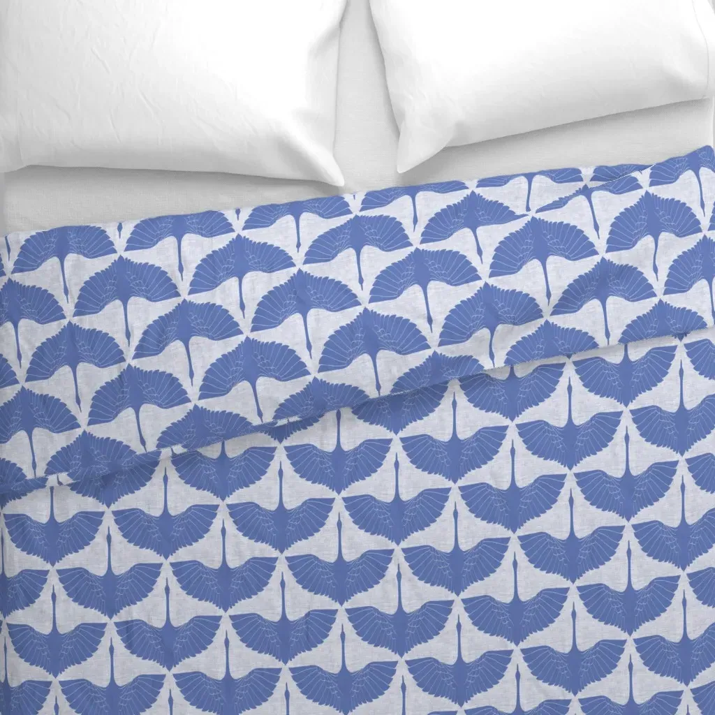 Egret Of Happiness Duvet Cover - Periwinkle Blue alternate view