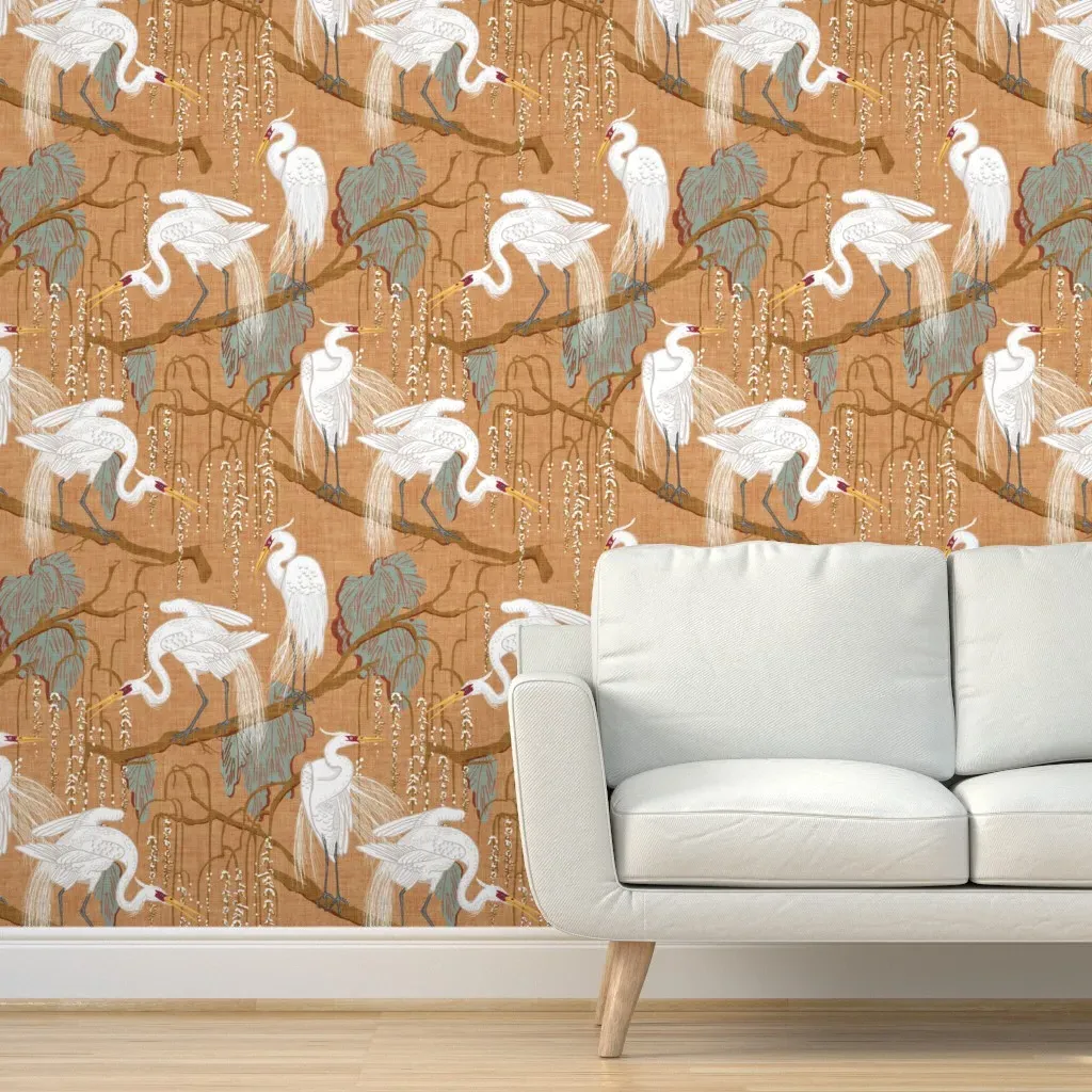Egret & Willow Peel and Stick Wallpaper - Mustard product