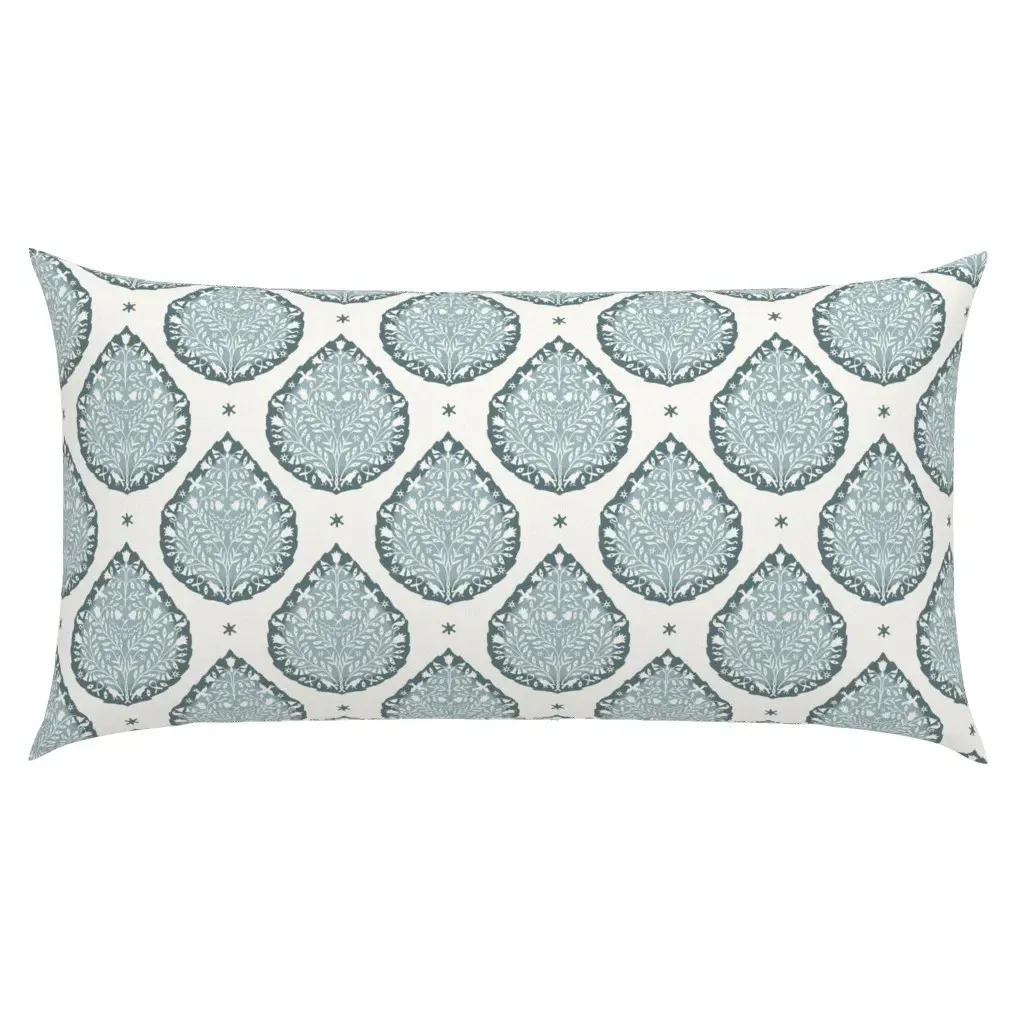 Egyptian Paisley King Pillow Sham - Dusty Blue product