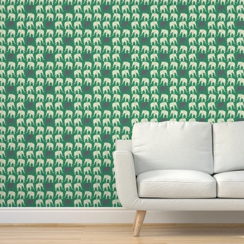 Elephant Emerald Peel and Stick Wallpaper - Cream product