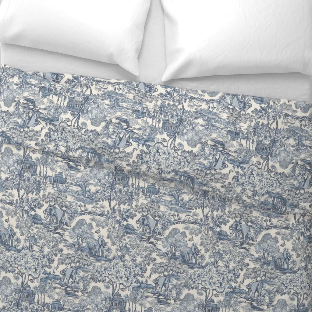 Elephant Toile 2 Duvet Cover - Indigo alternate view