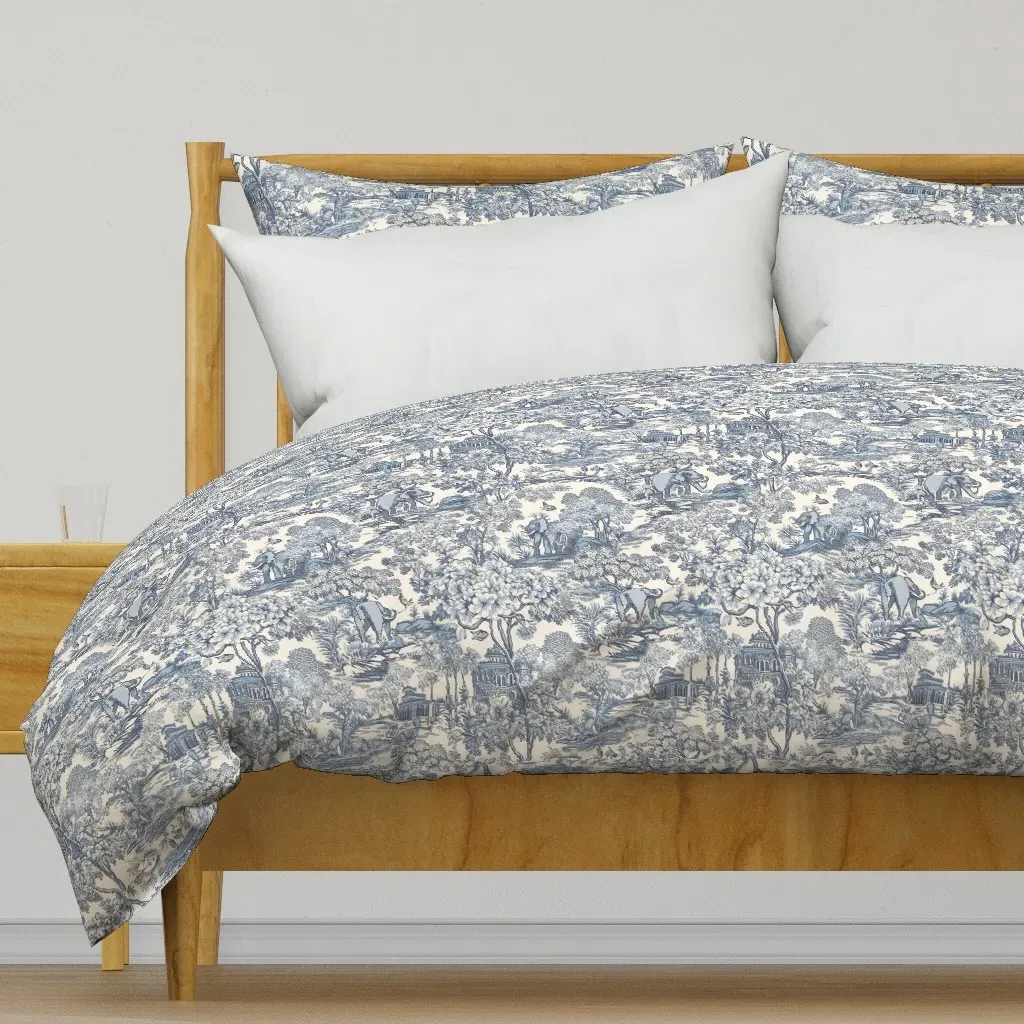 Elephant Toile 2 Duvet Cover - Indigo product