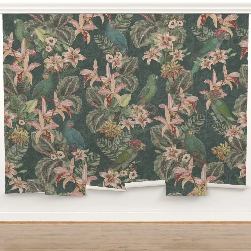 Elia Tropical Jungle Peel and Stick Wall Mural - Dark Green product