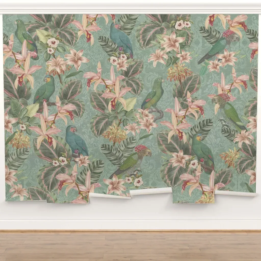 Elia Tropical Jungle Peel and Stick Wall Mural - Mint Green product