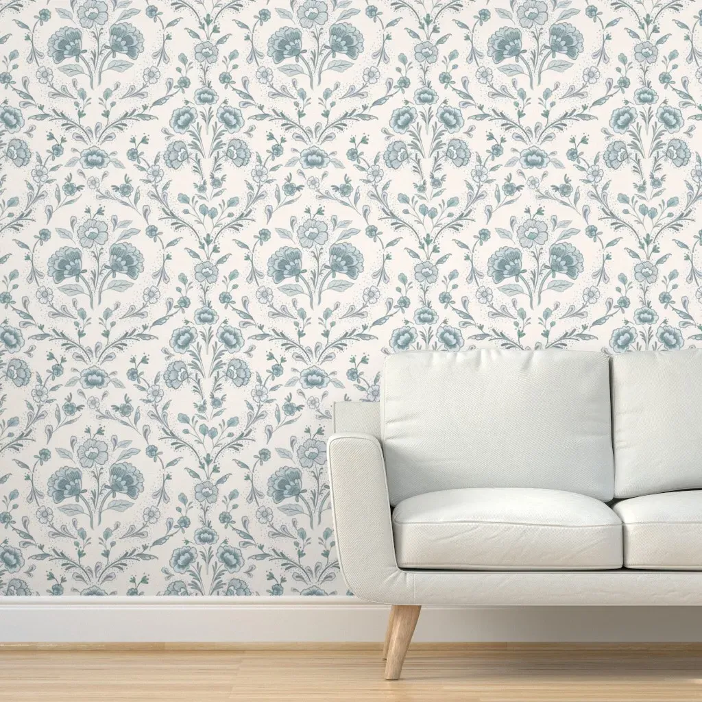 Eline Delft Dutch Floral Tiles Peel and Stick Wallpaper - Blue product