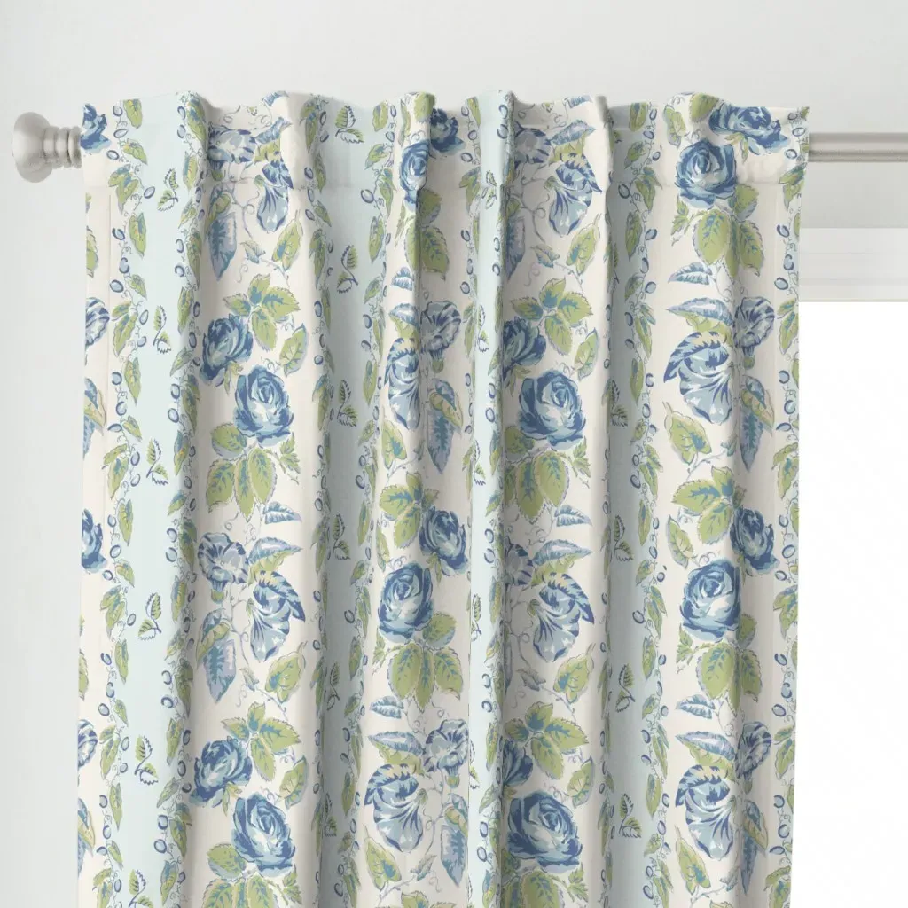 Elinor Rose Large Curtain Panel - Dusty Blue alternate view