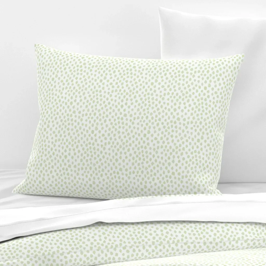 Elizabeth Soft Green Spots Standard Knife Edge Pillow - Pale Green, Cotton Sateen product