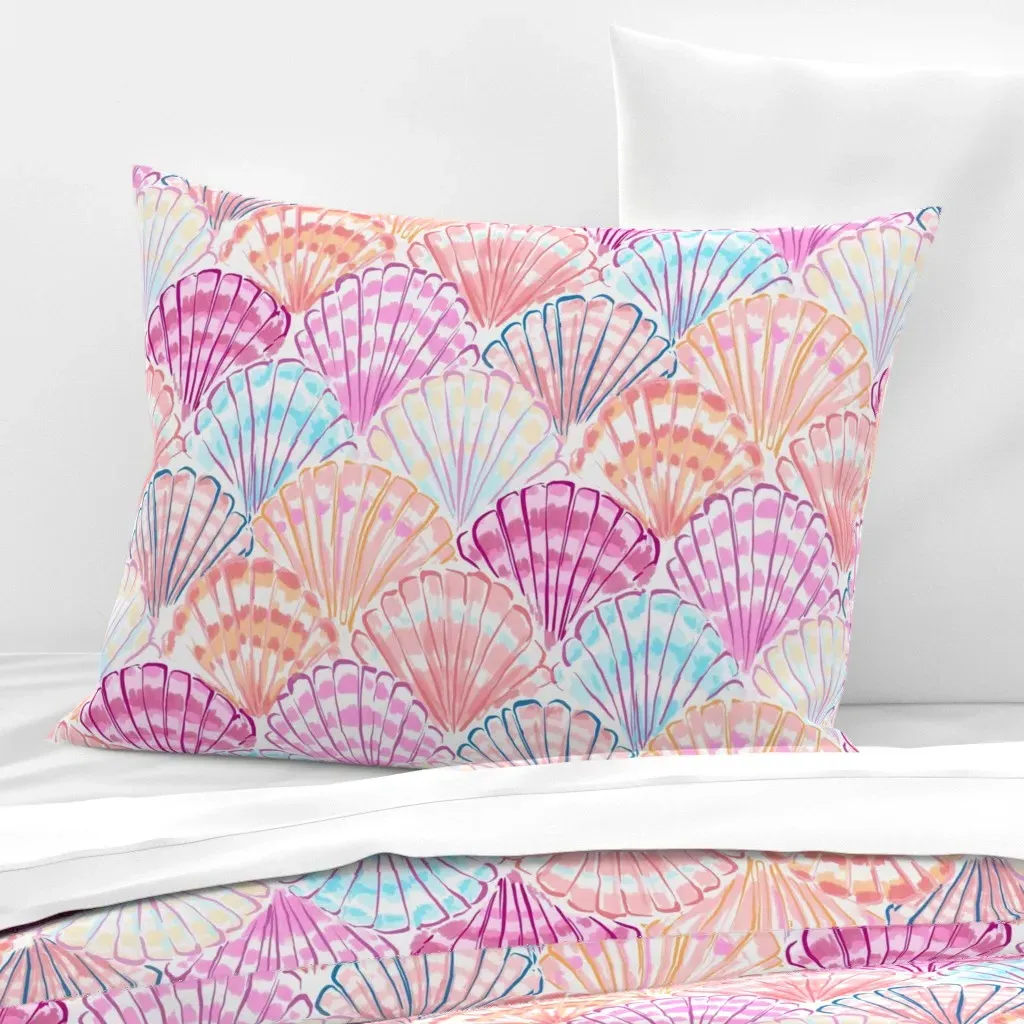 Ella's Shells Standard Knife Edge Pillow - Pink, Cotton Sateen product