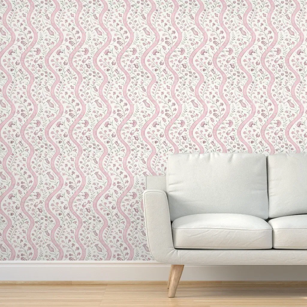 Ellen Squiggle Peel and Stick Wallpaper - Pink product