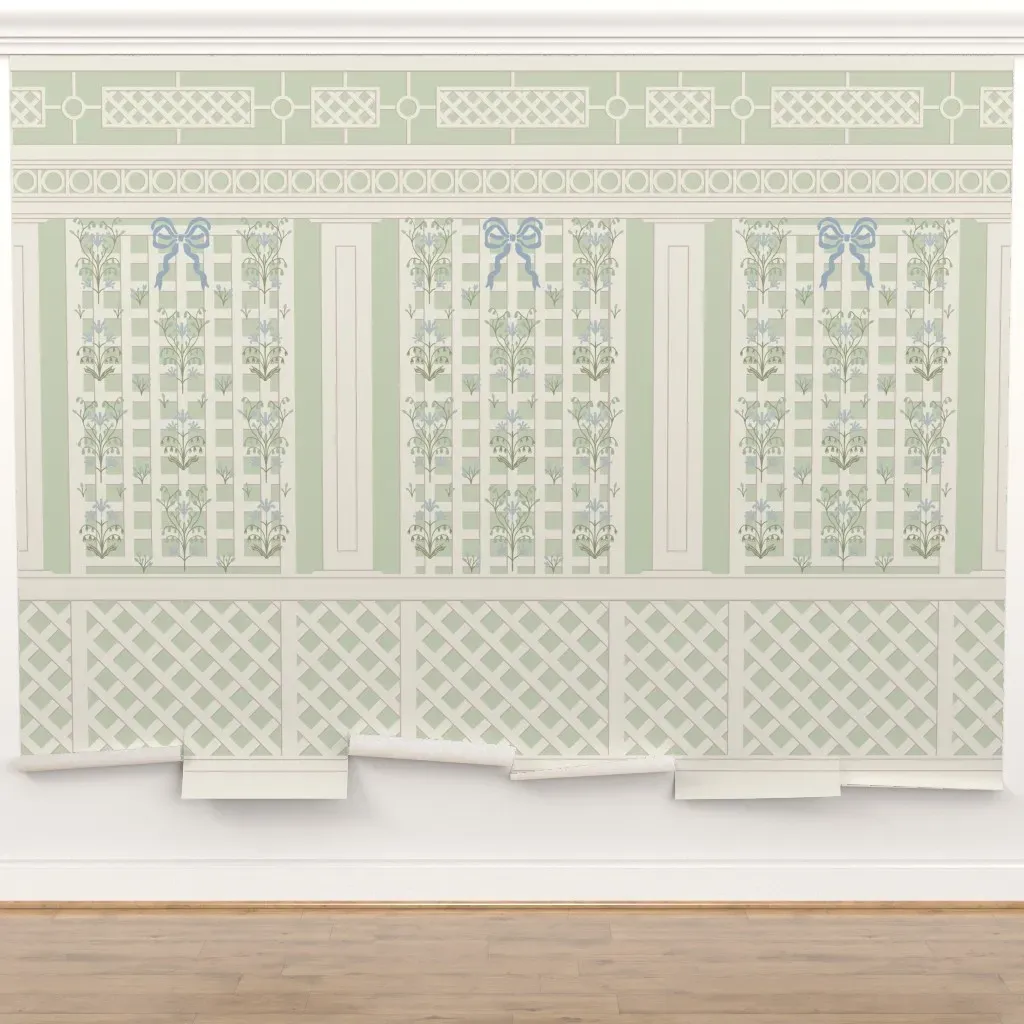 Elodie Floral Trelliage Peel and Stick Wall Mural product