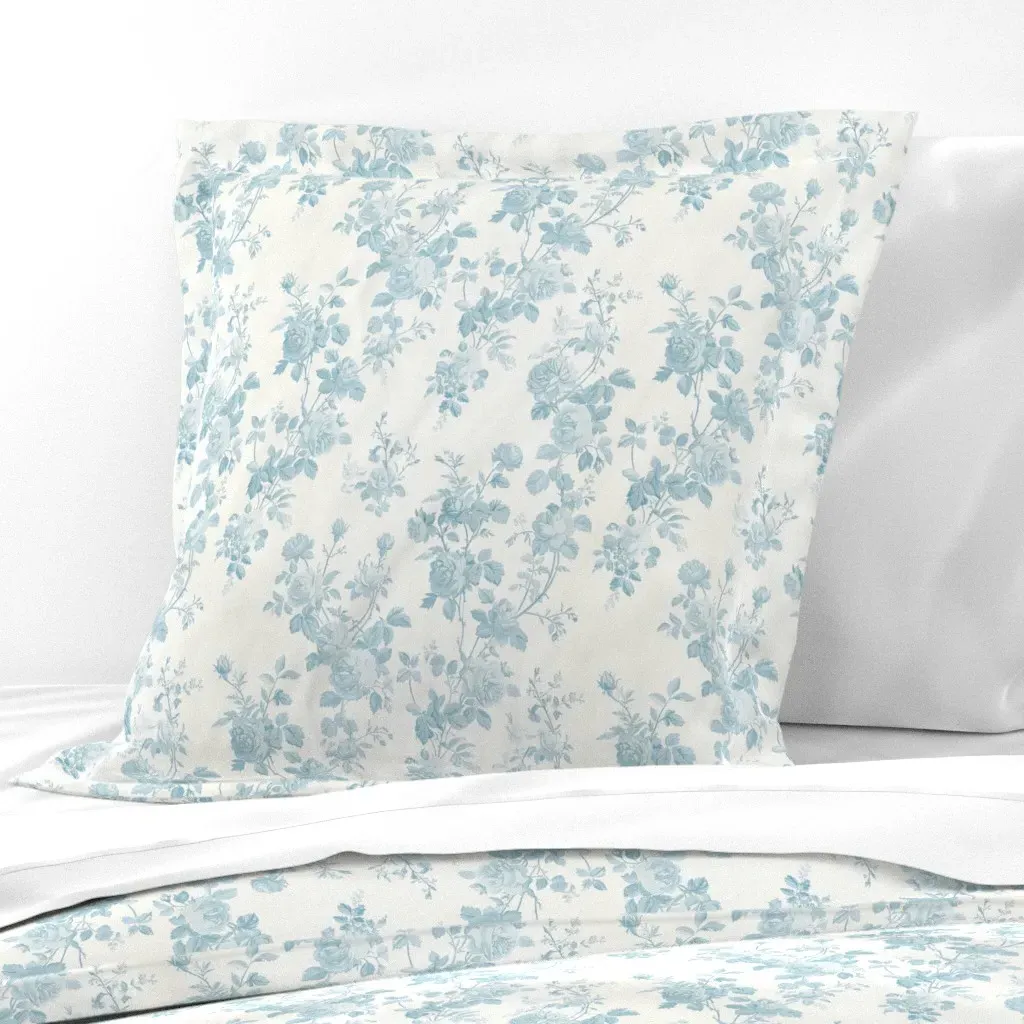 Eloise Floral Euro Pillow Sham - Powder Blue product