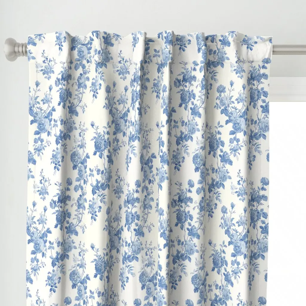 Eloise Floral Seaside Curtain Panel - Blue alternate view