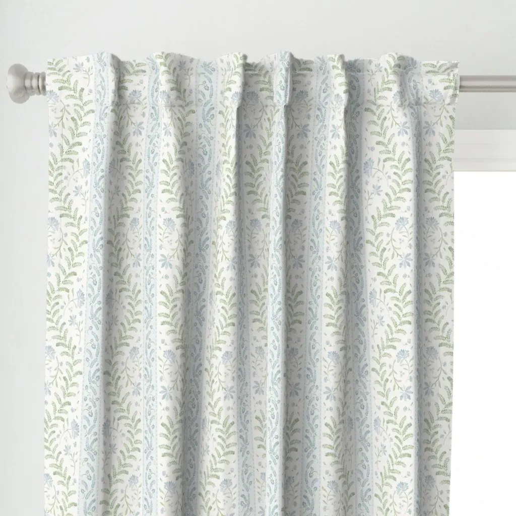 Eloise Grandmillennial Curtain Panel - Light Blue alternate view