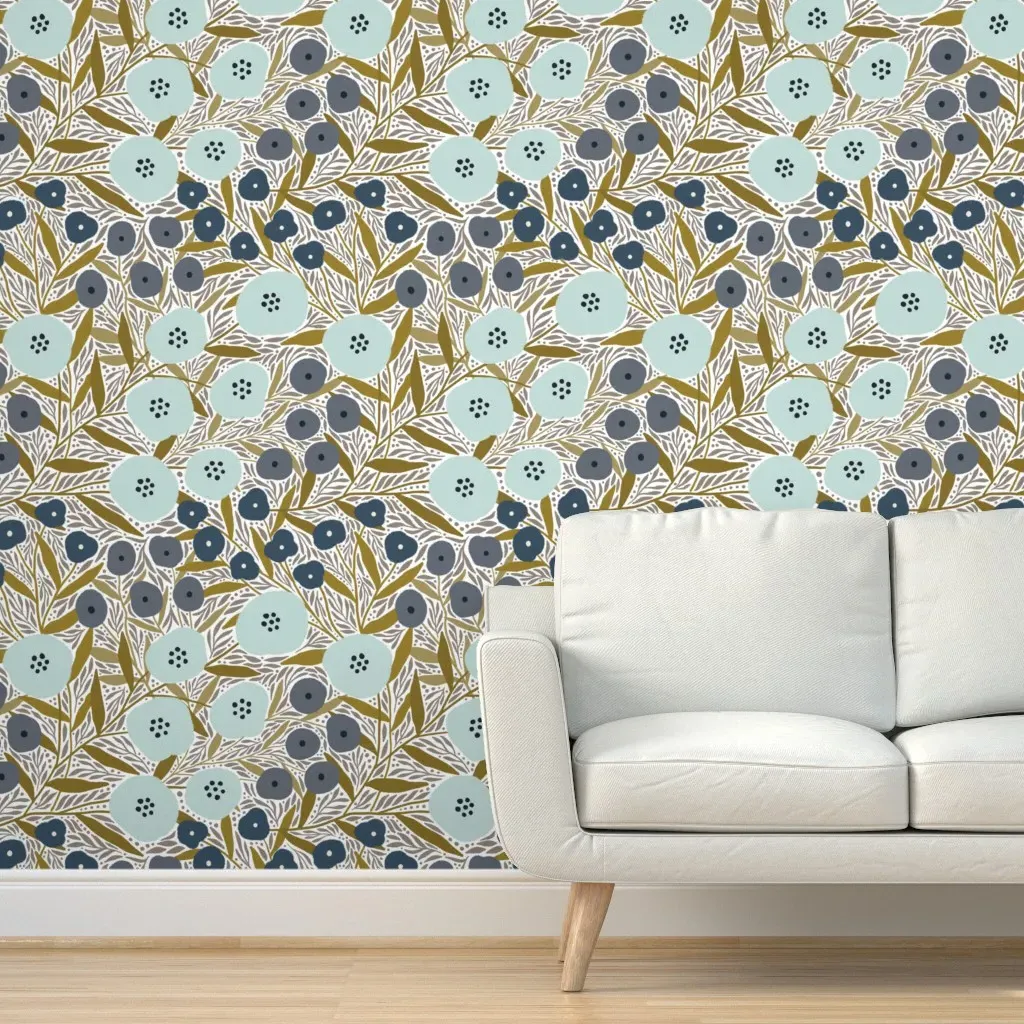 Eloise Peel and Stick Wallpaper - Navy and Green product