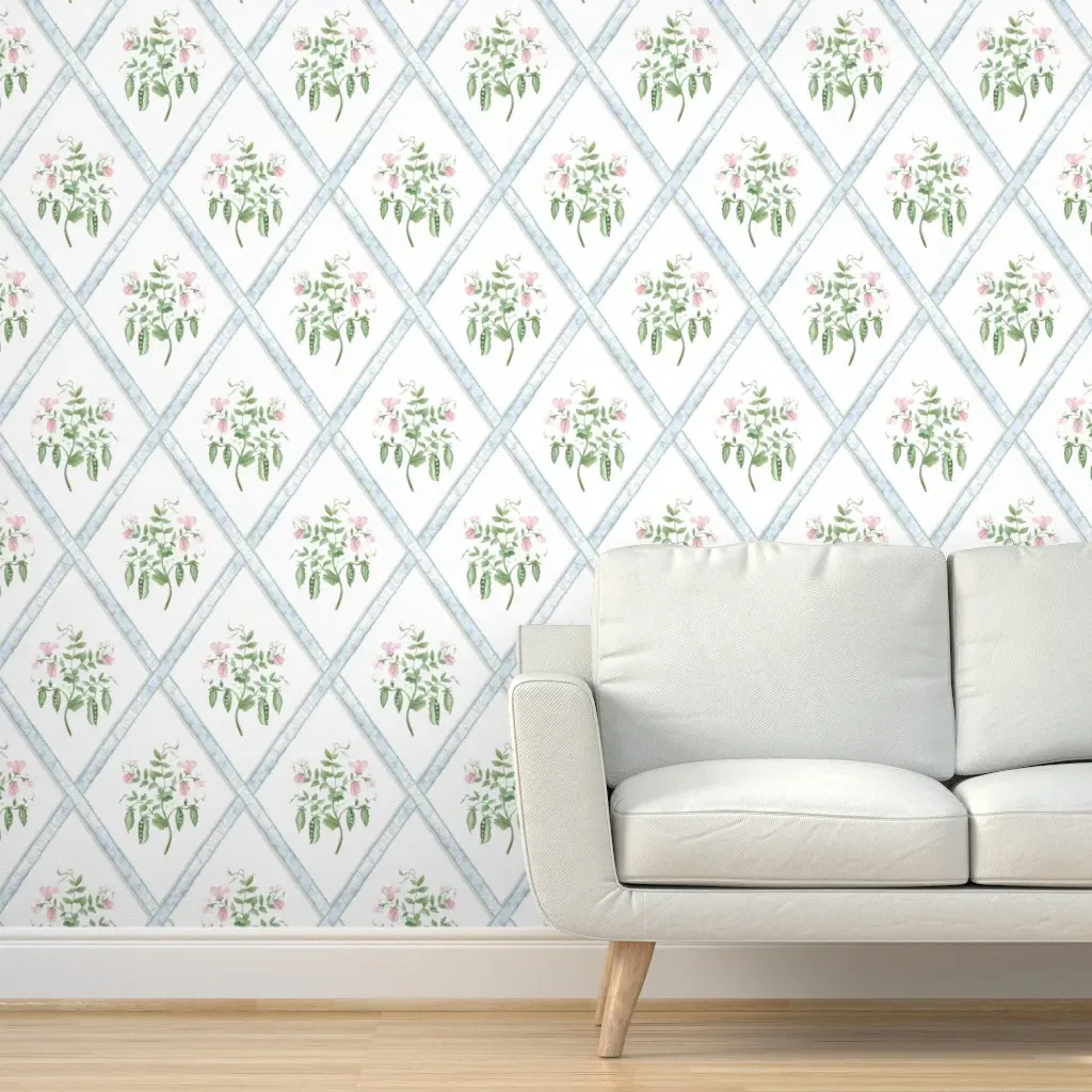 Eloise Peel and Stick Wallpaper - Pale Pink Blue product