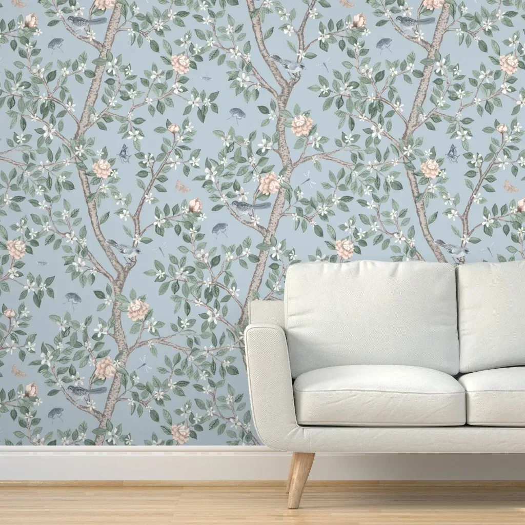 Elsie's Garden Beach Glass Peel and Stick Wallpaper - Light Blue product