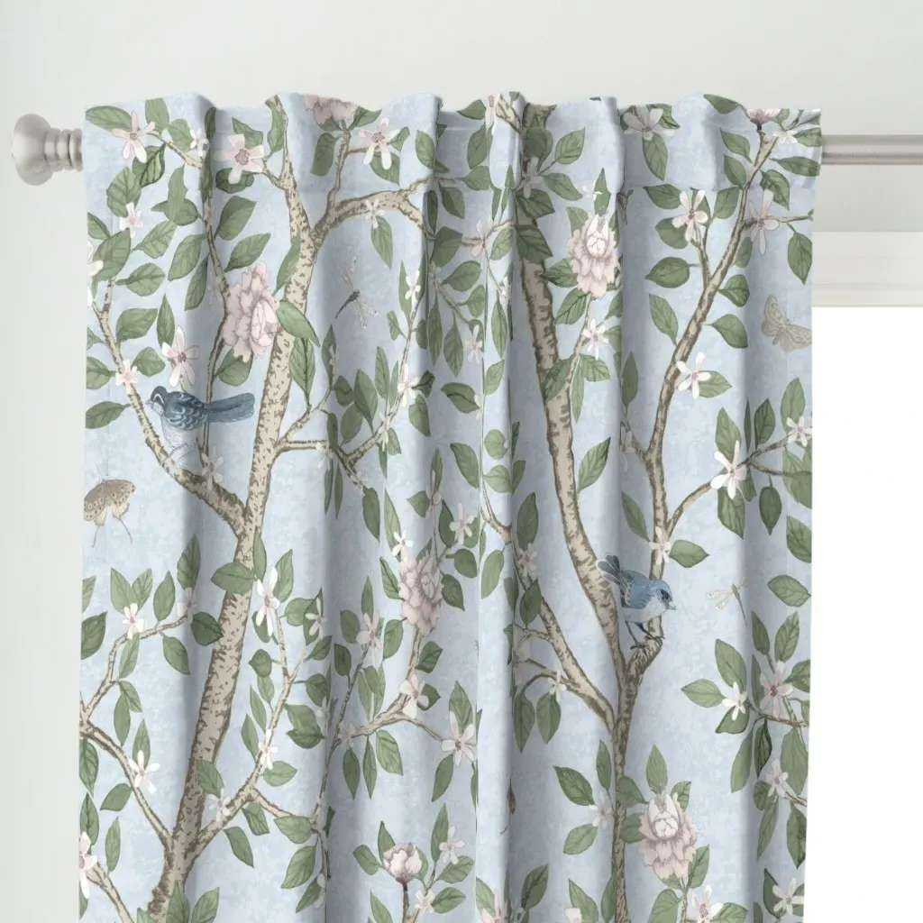 Elsie's Garden Curtain Panel - Light Blue alternate view