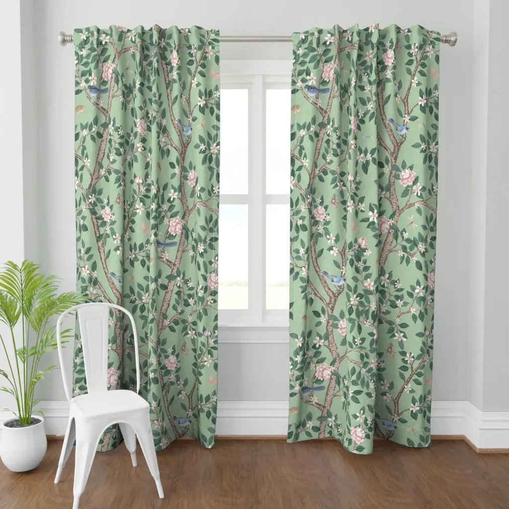 Elsie's Garden Curtain Panel - Pale Green product