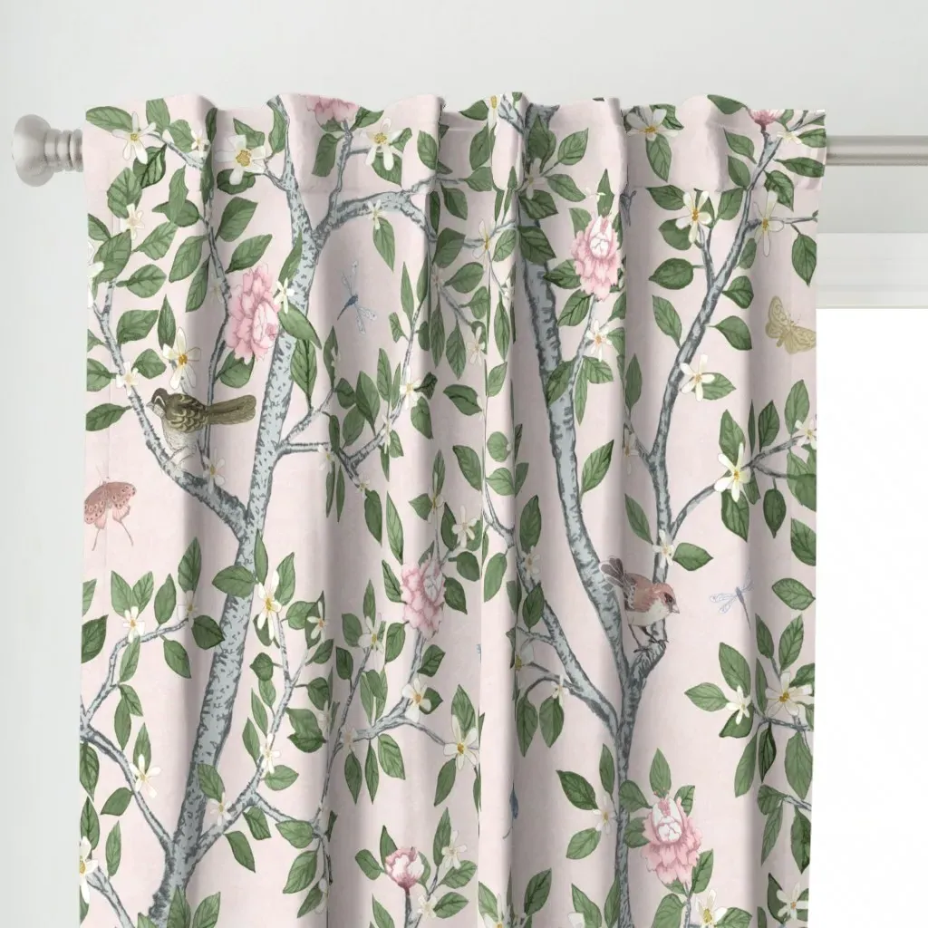Elsie's Garden Curtain Panel - Pale Pink alternate view